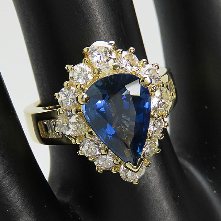楽天市場】K18 3.50ct タイ産 サファイア ダイヤモンド リング 11号 
