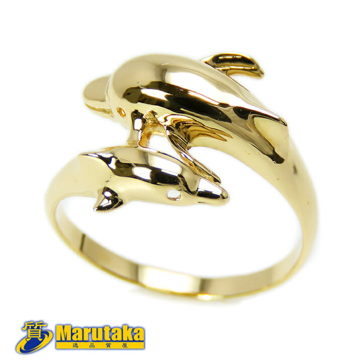 楽天市場】K18 イルカ ドルフィン リング 11号 指輪 サイズ直し可 18金  