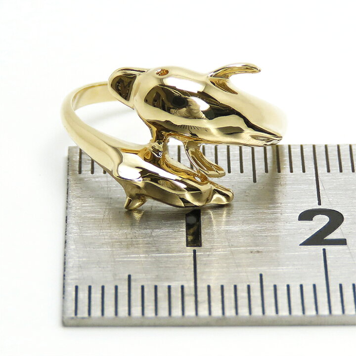 楽天市場】K18 イルカ ドルフィン リング 11号 指輪 サイズ直し可 18金  