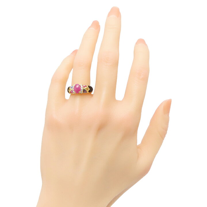 楽天市場】K18 ルビー 1.65ct サファイヤ 1.25ct ブラックカルセドニー 