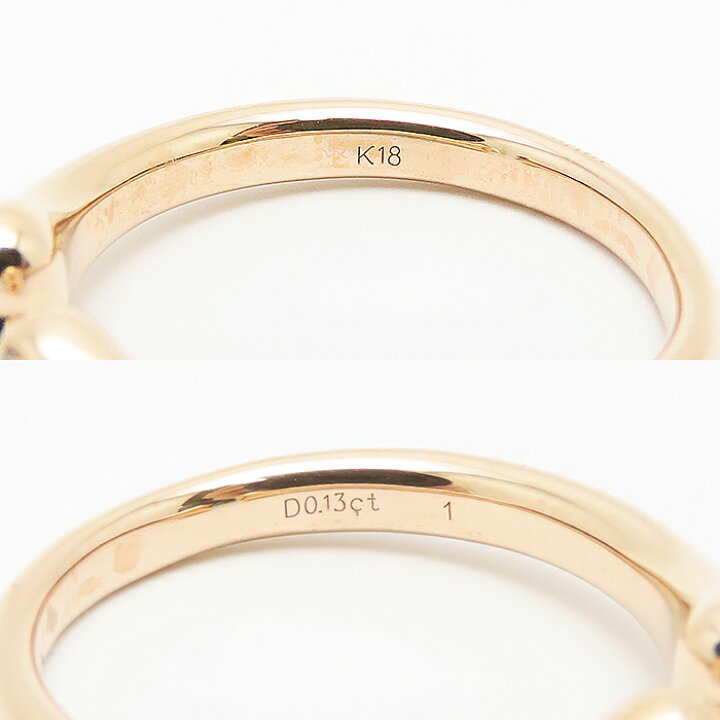 楽天市場】ボーンモチーフ ダイヤモンド リング 12号 K18 PG D0.13ct 