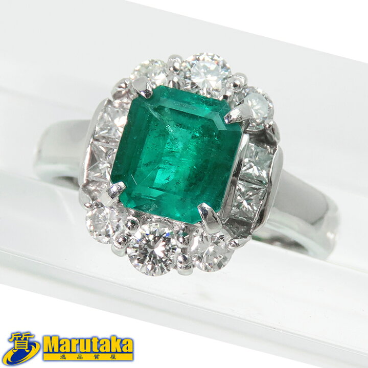 楽天市場】【1.32ct エメラルド リング】9号 Pt900 ダイヤモンド 鑑別 