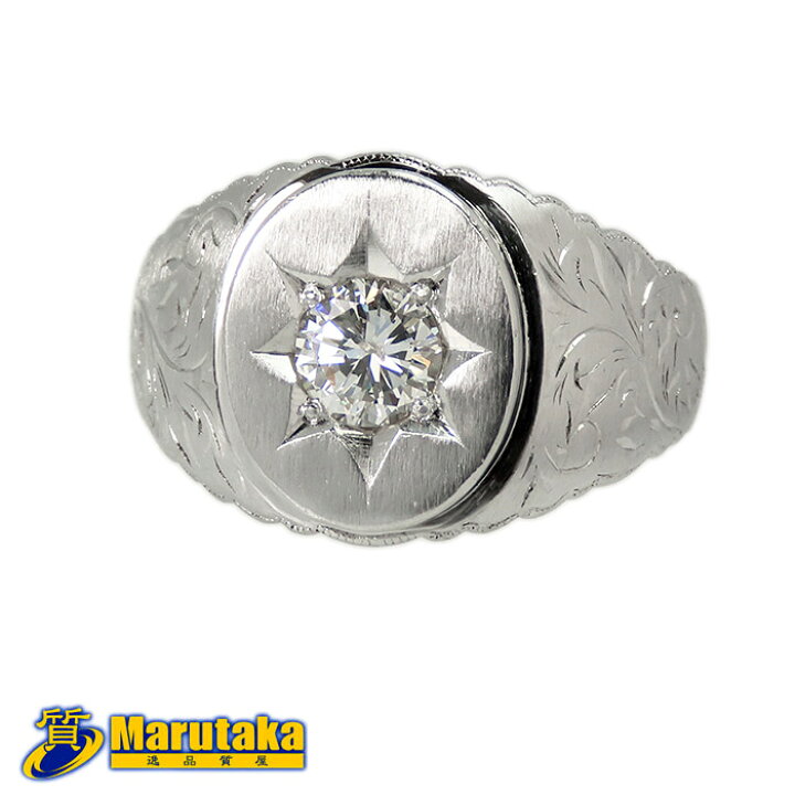 楽天市場】【Pt850 ダイヤモンド メンズ リング】プラチナ 印台 0.56ct 