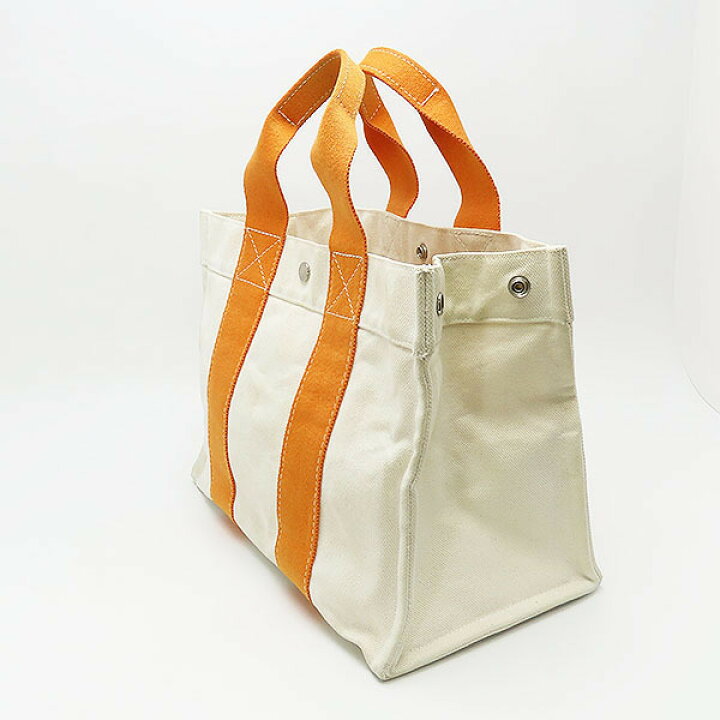 楽天市場】エルメス ボラボラ トート PM バッグ ホワイト オレンジ  