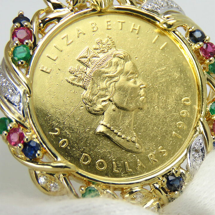 楽天市場】カナダ 1/2OZ エリザベス2世 1990年 20ドル 金貨 コイン K18 