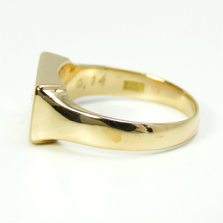 楽天市場】K18 ダイヤモンド リング 12号 指輪 シンプル 印台 メンズ  