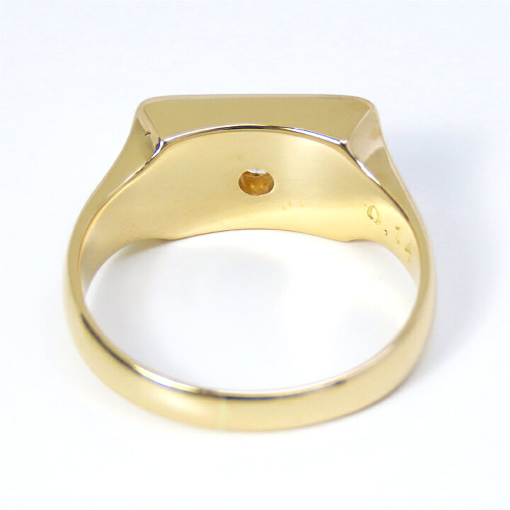 楽天市場】K18 ダイヤモンド リング 12号 指輪 シンプル 印台 メンズ  