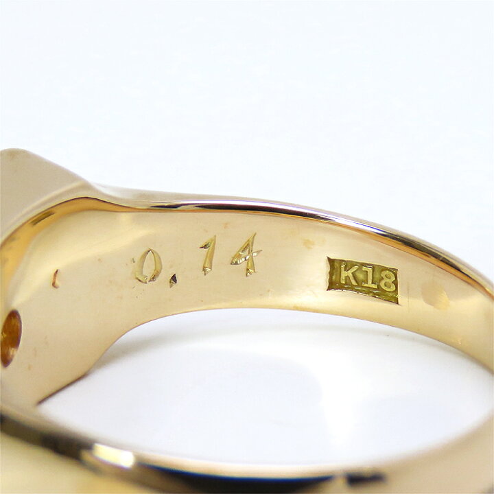 楽天市場】K18 ダイヤモンド リング 12号 指輪 シンプル 印台 メンズ  
