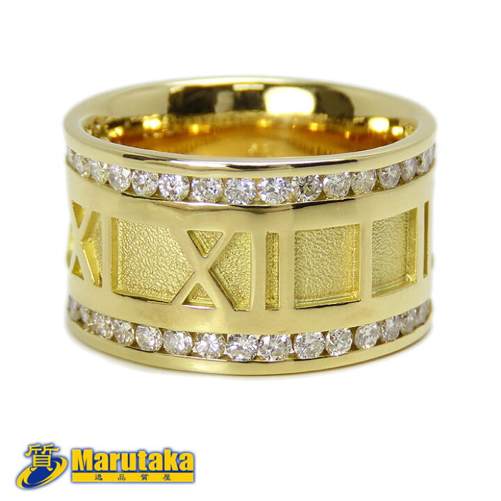 楽天市場】K18 ダイヤモンド リング 15号 幅広 指輪 ローマ数字 フル  