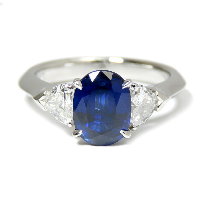 楽天市場】Pt900 2.35ct タイ産 DEEP BLUE サファイヤ ダイヤモンド 