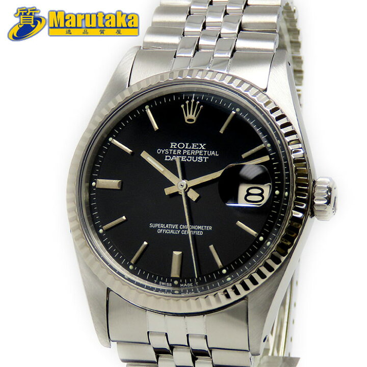 楽天市場】ロレックス デイトジャスト 1601 マットブラック シルバー  