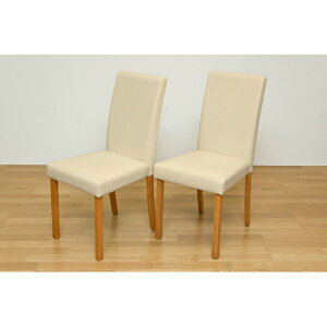 ダイニングチェア 幅430mm 2脚セット チェリー 木製脚付き 合皮張地 CESENA リビング インテリア家具【代引不可】