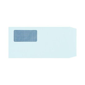 （まとめ） TANOSEE 窓付封筒 裏地紋付 長3 80g／m2 ブルー 1パック（100枚） 【×5セット】