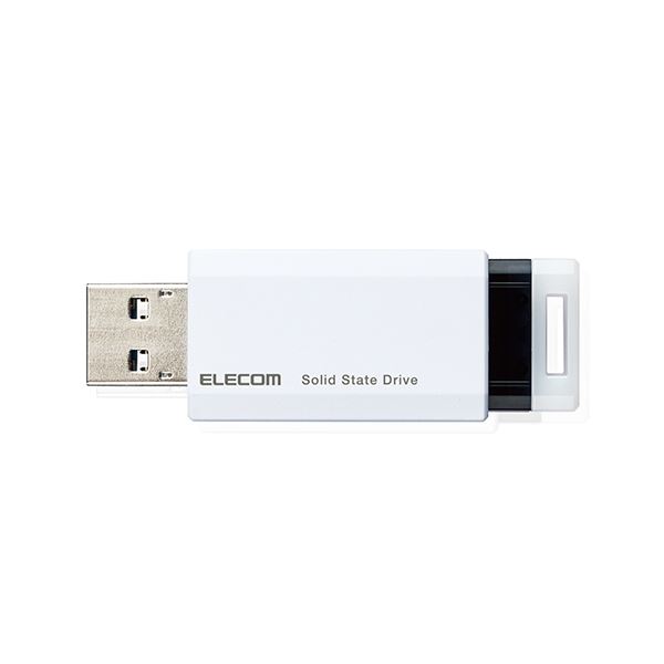 片手でワンプッシュのラクラク接続 エレコム SSD いつでも送料無料 情熱セール 外付け ポータブル 500GB 小型 ノック式 PS5 ホワイト Gen1 対応 ESD-EPK0500GWH PS4Pro USB3.2 PS4