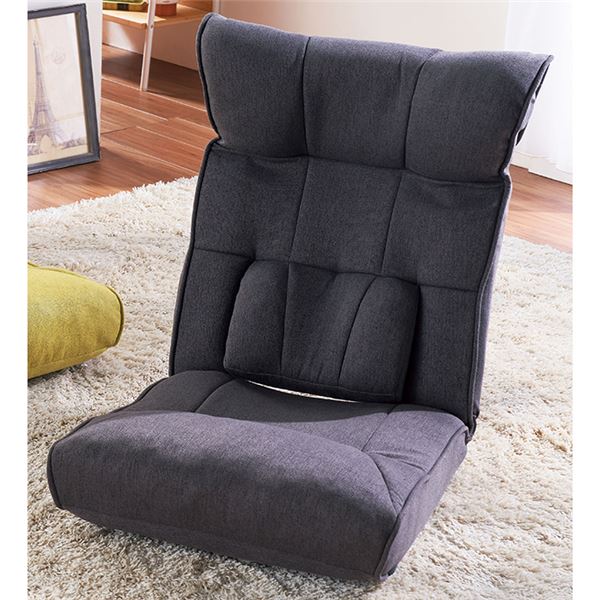 座椅子 フロアチェア ブラック TVが見やすい腰楽レバー式座椅子 送料無料！のサムネイル