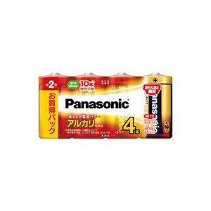 パナソニック Panasonic (業務用60セット) アルカリ乾電池 送料込！ LR14XJ/4SW 単2形(4本) 金 乾電池