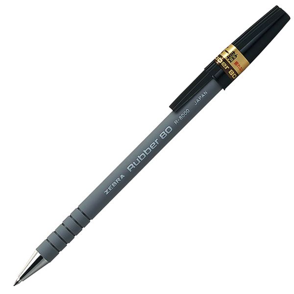 (まとめ) ゼブラ 油性ボールペン ラバー800.7mm 黒 R-8000-BK 1箱（10本） 【×30セット】 送料無料！のサムネイル