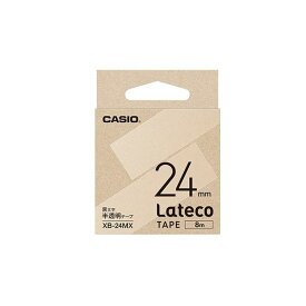 （まとめ） カシオ ラベルライター Lateco専用詰替用テープ 半透明に黒文字 24mm 【×3セット】
