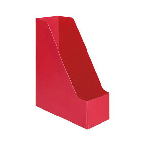 (まとめ)TANOSEE PP製ボックスファイル(組み立て式)A4タテ レッド 1セット(10個)【×2セット】
