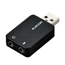 【5個セット】エレコム オーディオ変換アダプタ USB-φ3.5mm オーディオ出力 マイク入力 直挿し コンパクト ブラック USB-AADC01BKX5