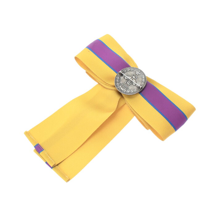 楽天市場】【中古】 グッチ GUCCI リボンブローチ イエロー/パープル 