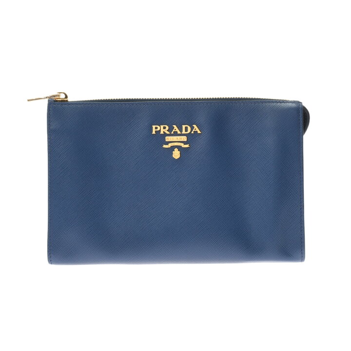楽天市場】【未使用品】 プラダ PRADA クラッチバッグ 青/ゴールド金具 
