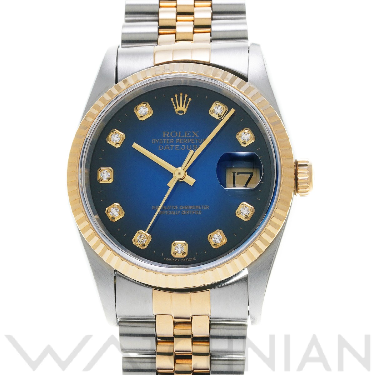  ロレックス ROLEX デイトジャスト  16233G W番(1996年頃製造) ブルー・グラデーション ダイヤモンド メンズ 腕時計