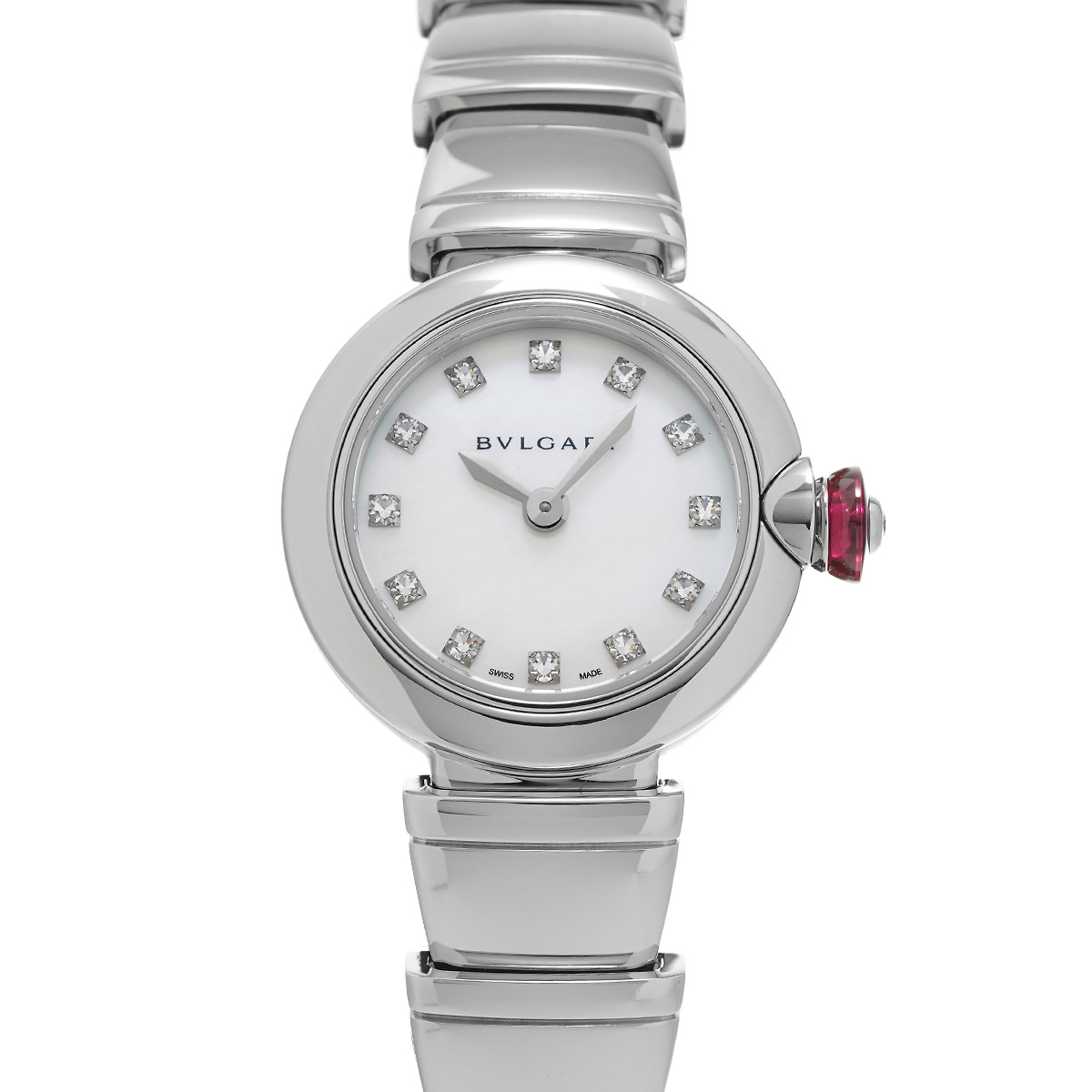  ブルガリ BVLGARI ルチェア LU23S ホワイトシェル ダイヤモンド レディース 腕時計