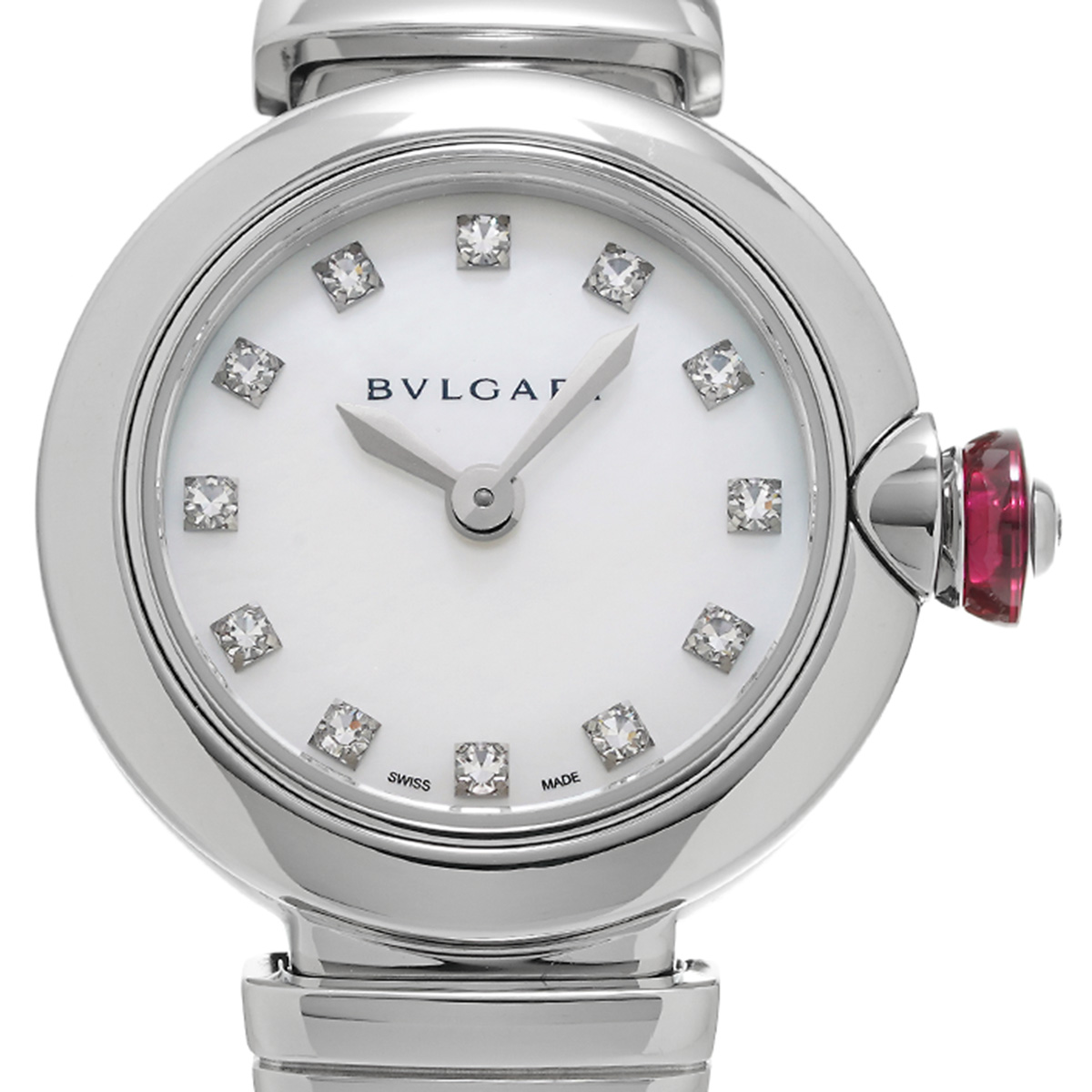  ブルガリ BVLGARI ルチェア LU23S ホワイトシェル ダイヤモンド レディース 腕時計