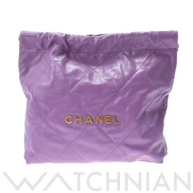 【ローン60回払い無金利】【未使用品】 シャネル CHANEL CHANEL22 スモールハンドバッグ パープル/ゴールド金具 AS3260 シャイニーカーフスキン レディース ハンドバッグ