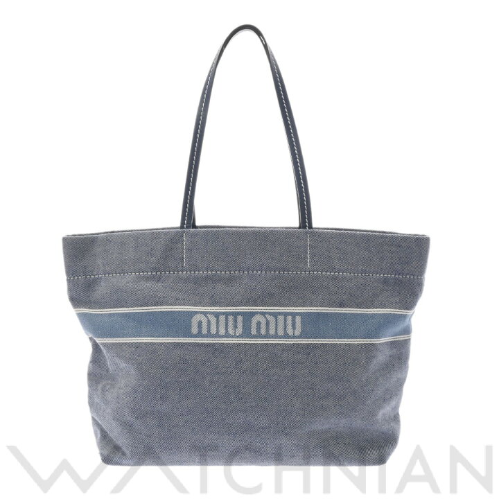 楽天市場】【中古】 ミュウミュウ Miu Miu ロゴデニム ブルー 5BG234  