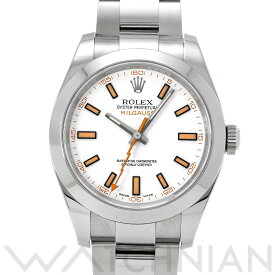 【5種選べるクーポン】【ローン60回払い無金利】【中古】 ロレックス ROLEX ミルガウス 116400 V番(2009年頃製造) ホワイト メンズ 腕時計