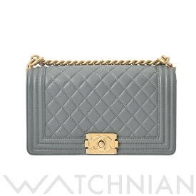 【4種選べるクーポン】【ローン60回払い無金利】【中古】 シャネル CHANEL ボーイシャネル チェーンショルダー 25cm グレー/ヴィンテージ調ゴールド金具 A67086 ラムスキン レディース ショルダーバッグ chanel シャネル バッグ バック ブランド