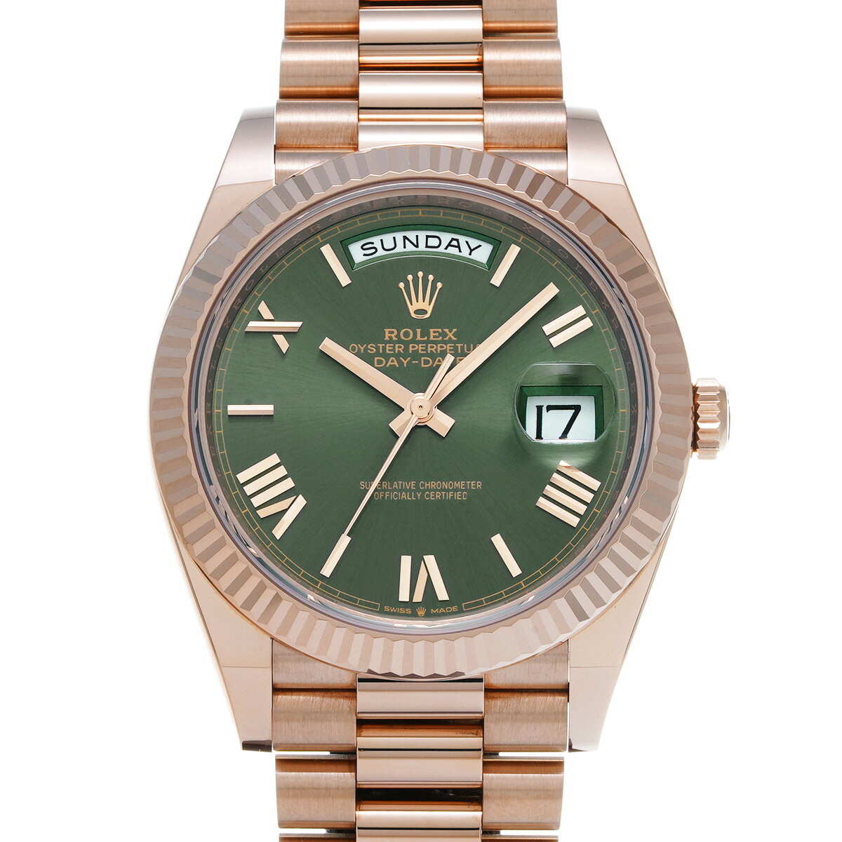 ロレックスROLEXデイデイト40228235ランダムシリアルオリーブグリーンメンズ腕時計ロレックス時計高級腕時計ブランド【ローン60回払い無金利】【中古】