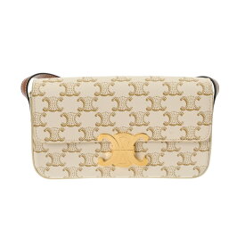 セリーヌ CELINE クロード ホワイト 194142CUZ 01BC トリオンフキャンバス/カーフスキン レディース ショルダーバッグ セリーヌ ショルダーバッグ バック ブランド 【ローン48回払い無金利】【中古】