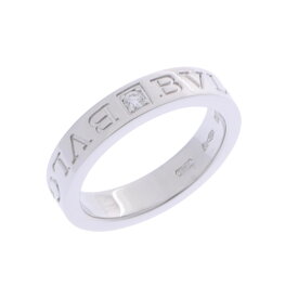 ブルガリ BVLGARI ダブルロゴ リング 1PD 339985 K18ホワイトゴールド ダイヤモンド レディース リング・指輪 ブルガリ 【ローン48回払い無金利】【中古】