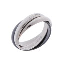 カルティエ CARTIER トリニティリング #61 CRB4095661 K18ホワイトゴールド WG/ブラックセラミック レディース リング…