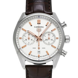 【〜7/26 最大3万円クーポン】タグ ホイヤー TAG HEUER カレラ ホイヤー02 クロノグラフ CBN2013.FC6483 ホワイト メンズ 腕時計 タグ ホイヤー 時計 高級腕時計 ブランド 【ローン36回払い無金利】【中古】