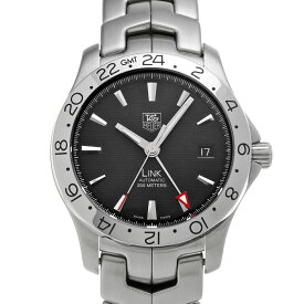 タグ ホイヤー TAG HEUER リンク GMT WJF2116.BA0570 ブラック メンズ 腕時計 タグ ホイヤー 時計 高級腕時計 ブランド 【ローン36回払い無金利】【中古】