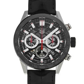 【〜7/26 最大3万円クーポン】タグ ホイヤー TAG HEUER カレラ キャリバーホイヤー02 クロノグラフ CBG2010.FT6144 ブラック メンズ 腕時計 タグ ホイヤー 時計 高級腕時計 ブランド 【ローン36回払い無金利】【中古】