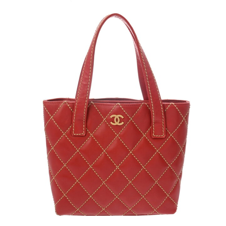 楽天市場】シャネル CHANEL ワイルドステッチ ハンドバッグ レッド 