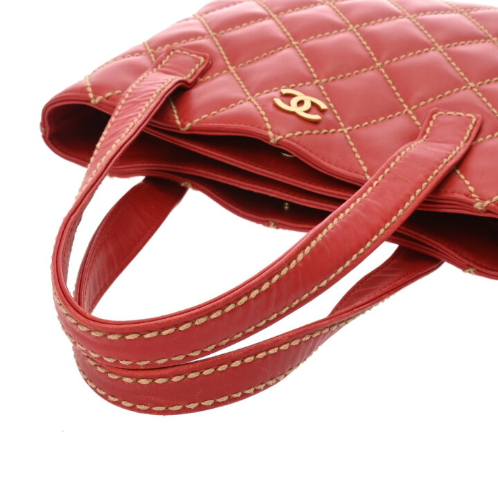 楽天市場】シャネル CHANEL ワイルドステッチ ハンドバッグ レッド 