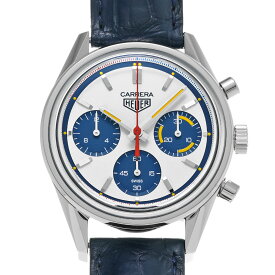 【〜7/26 最大3万円クーポン】タグ ホイヤー TAG HEUER カレラ キャリバーホイヤー02 クロノグラフ 160th モントリオール 限定1000本 CBK211C.FC6488 ホワイト/ブルー メンズ 腕時計 タグ ホイヤー 時計 高級腕時計 ブランド 【ローン36回払い無金利】【中古】