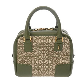 【〜8/11 最大3万円クーポン】ロエベ LOEWE アマソナ16 スクエアバッグ カーキ A039N21X03 カーフ/アナグラムジャガード レディース ハンドバッグ ロエベ ハンドバッグ バック ブランド 【ローン36回払い無金利】【中古】
