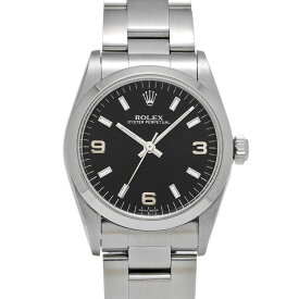 ロレックス ROLEX オイスターパーペチュアル 77080 A番(1999年頃製造) ブラック ユニセックス 腕時計 ロレックス 時計 高級腕時計 ブランド 【ローン48回払い無金利】【中古】