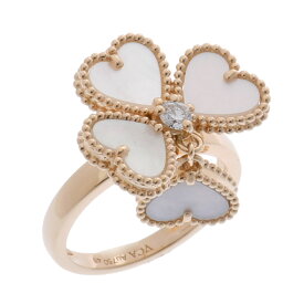 ヴァン クリーフ&アーペル Van Cleef & Arpels スウィートハート エフイヤージュ リング #48 VCARN5P348 K18イエローゴールド YG マザーオブパール/ダイヤモンド ユニセックス リング・指輪 ヴァン クリーフ&アーペル 【ローン48回払い無金利】【中古】