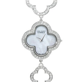 ヴァン クリーフ&アーペル Van Cleef & Arpels アルハンブラ スモールモデル VCARO8OF00 ホワイトシェル レディース 腕時計 ヴァン クリーフ&アーペル 時計 高級腕時計 ブランド 【ローン48回払い無金利】【中古】
