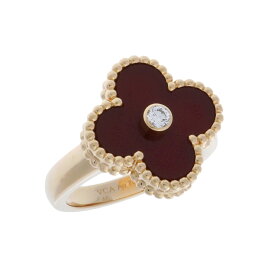 ヴァン クリーフ&アーペル Van Cleef & Arpels ヴィンテージアルハンブラ リング #46 K18イエローゴールド YG カーネリアン/ダイヤモンド レディース リング・指輪 ヴァン クリーフ&アーペル 【ローン48回払い無金利】【中古】