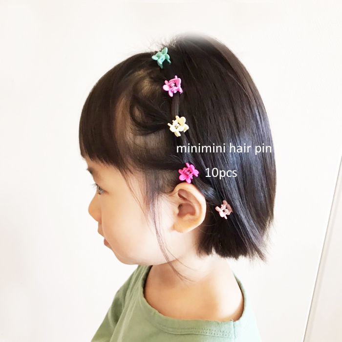 ＜BABY＞＜KIDS＞小さ目 ps minimini hair pin set 10個set カラバリ クリップピン  韓国子供服 女の子 可愛い かわいい 赤ちゃん ベビー BABY プレゼント用にも 誕生日 プレゼント ギフト 出産祝い 花 カラフル