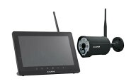 マスプロ電工 WC3A10ML(BK) ライト付ワイヤレスカメラ 10インチセット 防犯カメラ ブラック MASPRO